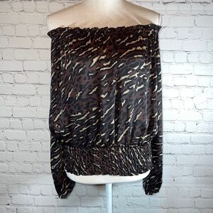 MICHAELMichaelKors Leopard Off-Shoulder Blouse